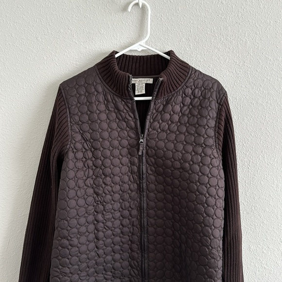 Peter Martin Cynthia mock neck knit quilted zip up jacket 1X - Picture 2 of 5